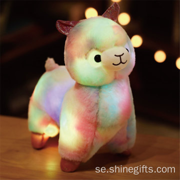 Lätt LED -alpaca plysch med lätt leksak
